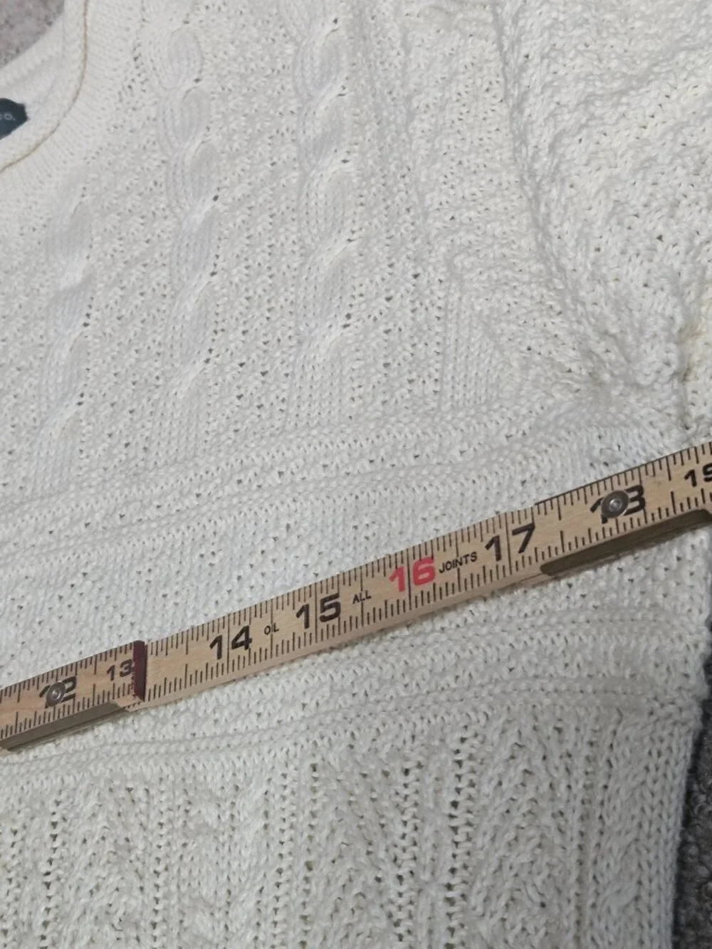 Lauren Ralph Lauren Women's XL Cable Knit Sweater Cream Linen/Cotton Roll Neck